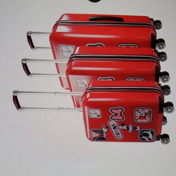 NEW FUL Hard Sided ABS Minnie Mouse 3-Piece Rolling Suitcase - Picture 6 of 8